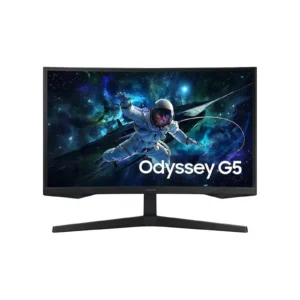 شاشة الألعاب Samsung Odyssey G5 G55C 27 بوصة منحنية VA، QHD 2560×1440، معدل تحديث 165Hz، وزمن استجابة 1ms لتجربة ألعاب سلسة ومذهلة.