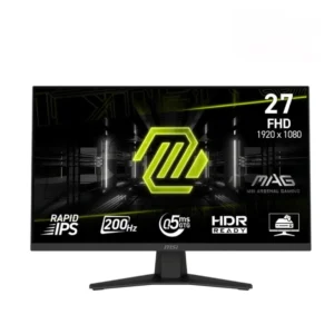 MSI MAG 274F 27-inch gaming monitor with 200Hz refresh rate, 0.5ms response time, FHD Rapid IPS panel, and AMD FreeSync™ technology for smooth and immersive gaming.