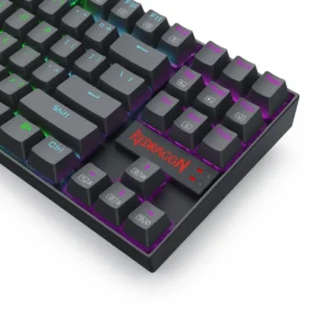 REDRAGON K552E Elite mechanical gaming keyboard with rainbow backlit keys and compact tenkeyless design