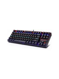 REDRAGON K552E Elite mechanical gaming keyboard with rainbow backlit keys and compact tenkeyless design